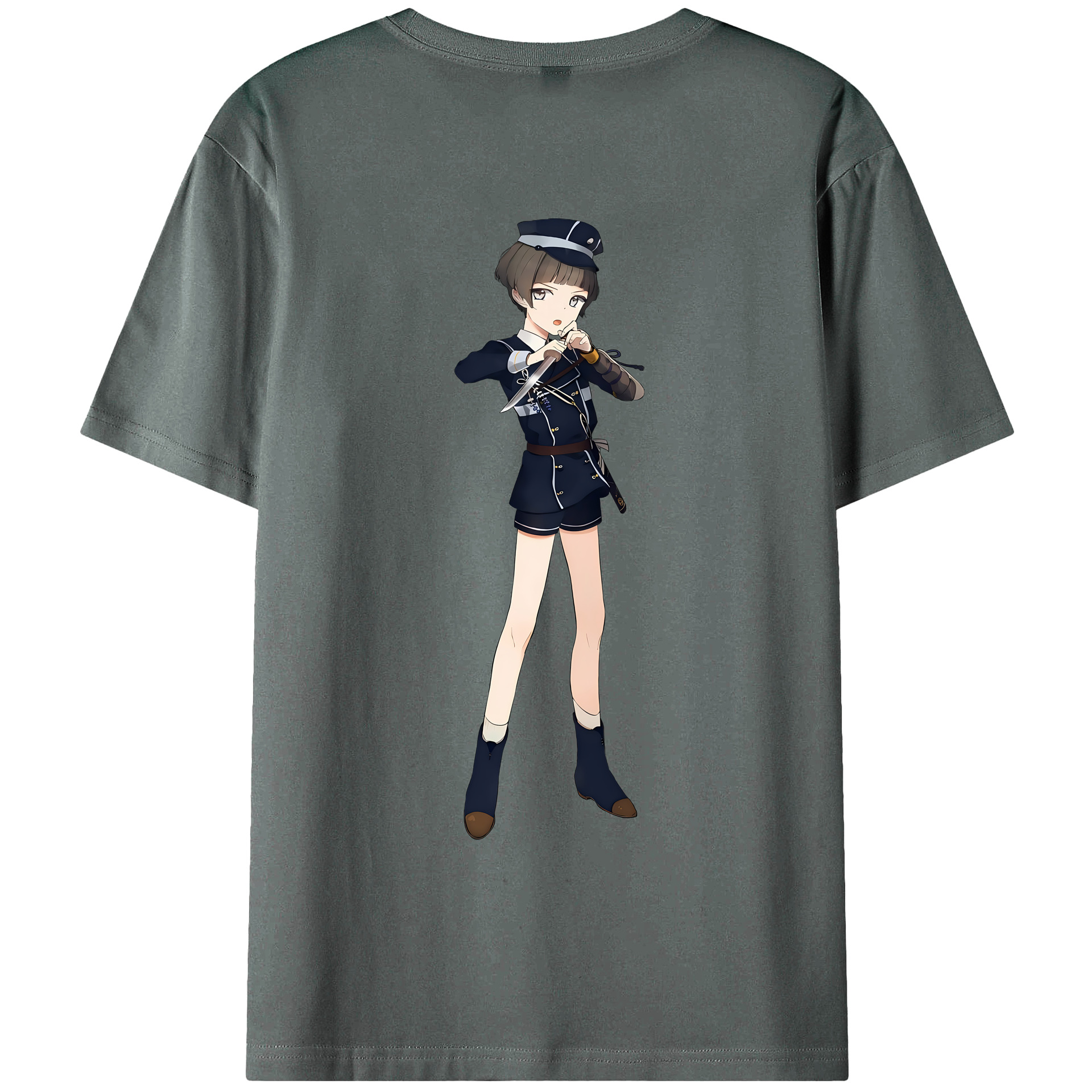 （画像用） 刀剣乱舞 Touken Ranbu 綿100％ メンズ半袖Tシャツ（バックプリント） 通気性
